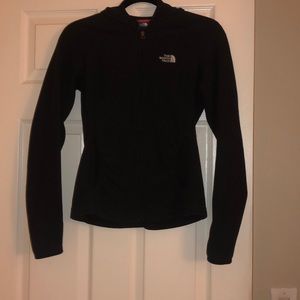 polyester zip up north face sweatshirt